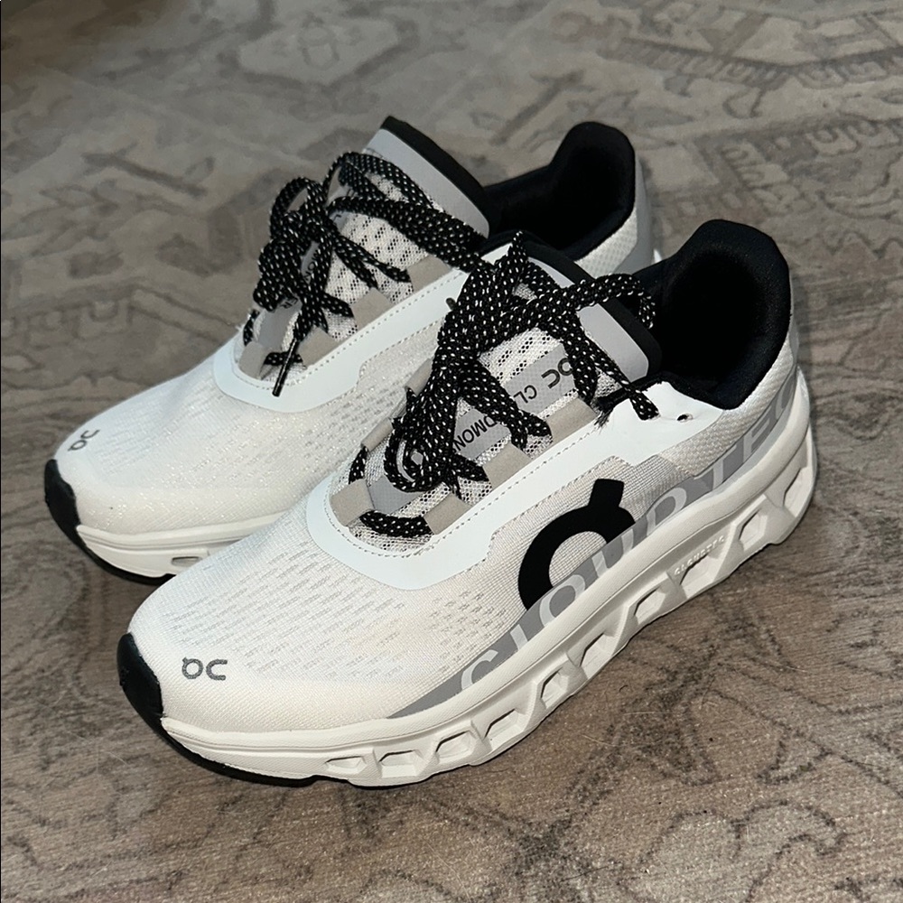 Cloudmonster On Running White and Black Sneakers